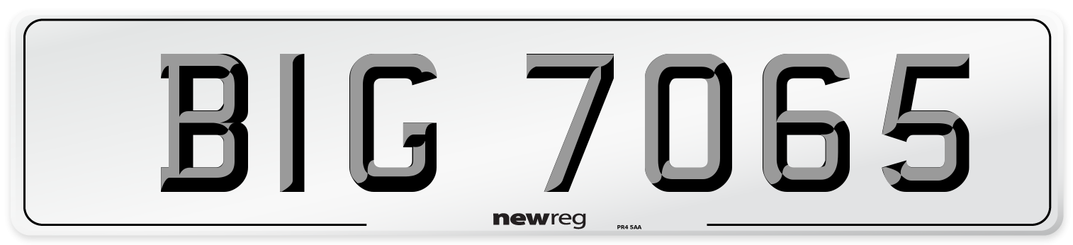 BIG 7065 Number Plate from New Reg